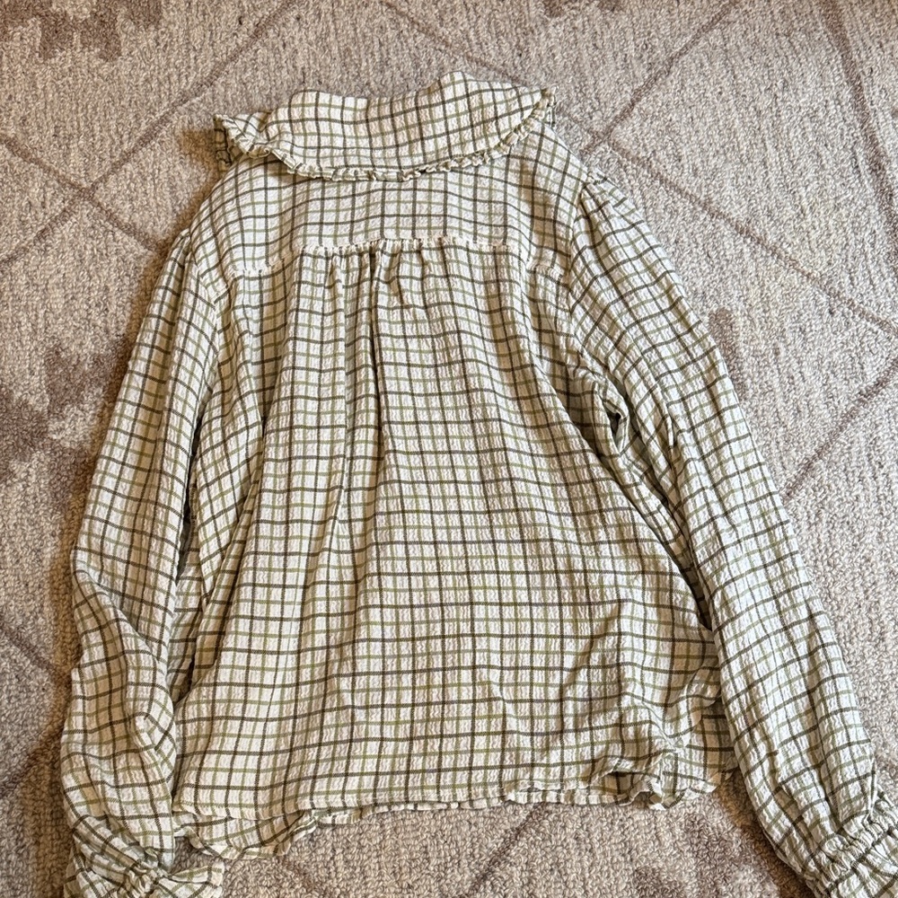 Pilcro Beige and Green Plaid Blouse - Picture 7 of 7